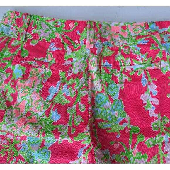 Lilly Pulitzer The Chipper Short Pink Green 100% Cotton Size 0 Summer Vacation - Picture 6 of 10